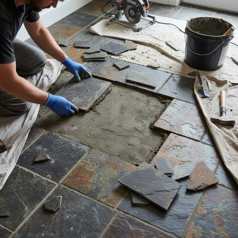 Marble Tile Repair detail