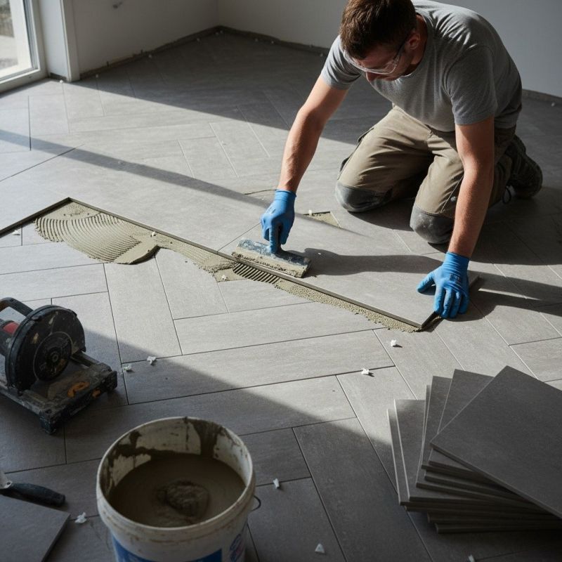 Porcelain Tile Installation detail